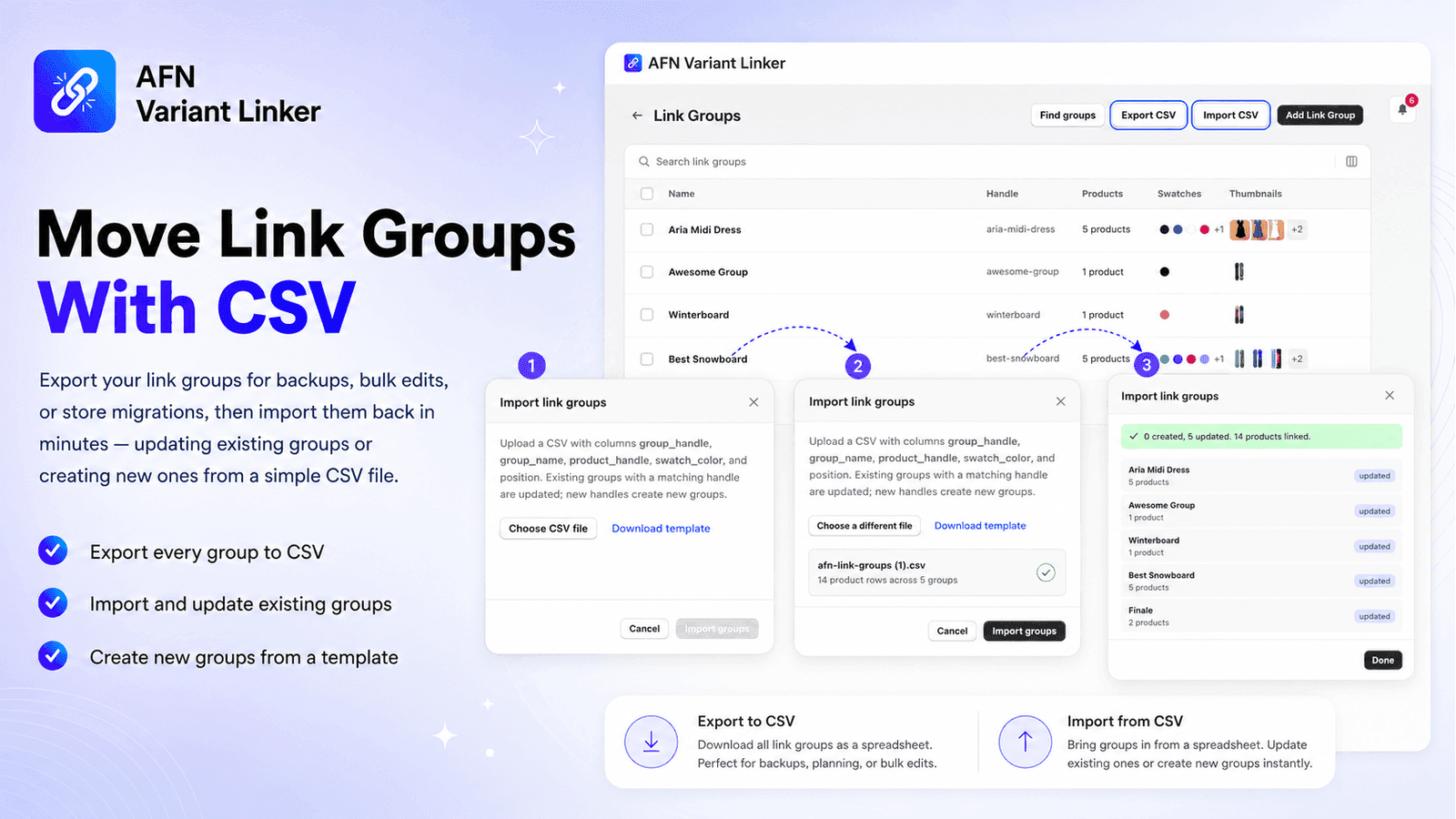AFN Variant Linker - Move link groups with CSV