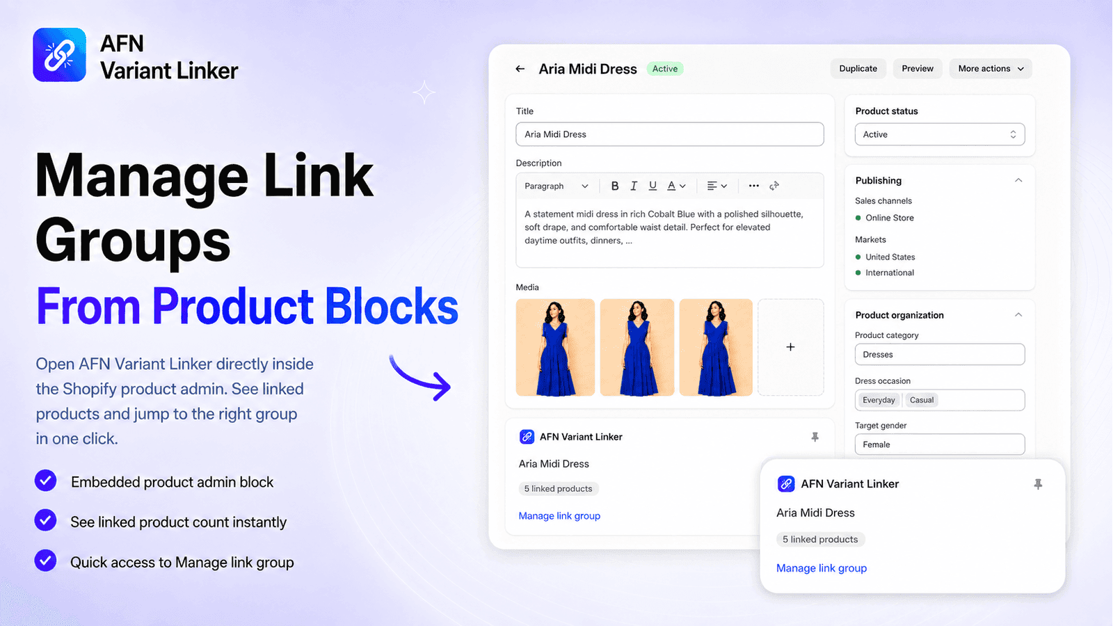 AFN Variant Linker - Manage link groups from product blocks
