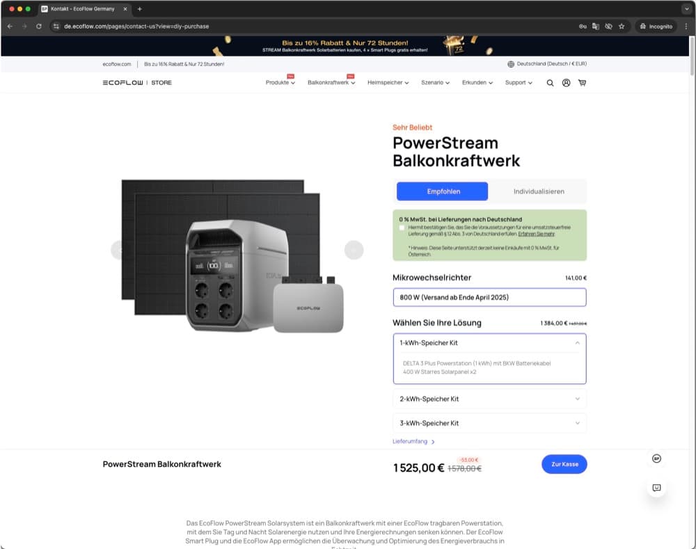 EcoFlow Germany - Shopify Custom Features